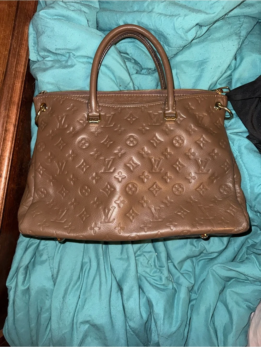 Designer Inspired Brown Monogram Empreinte Leather Tote